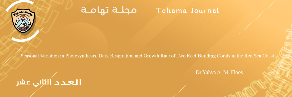 Seasonal Variation in Photosynthesis, Dark Respiration and Growth Rate of Two Reef Building Corals in the Red Sea Coast Dr.Yahya A. M. Floos